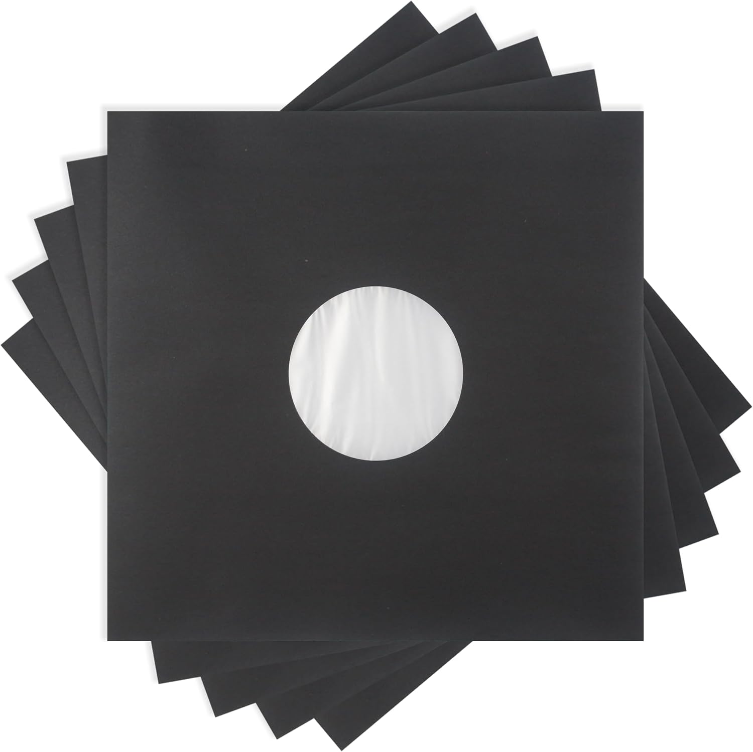 12" Premium Black Polylined Record Inner Sleeves - Archival Quality, Heavyweight Paper & Plastic #12IABK (250)