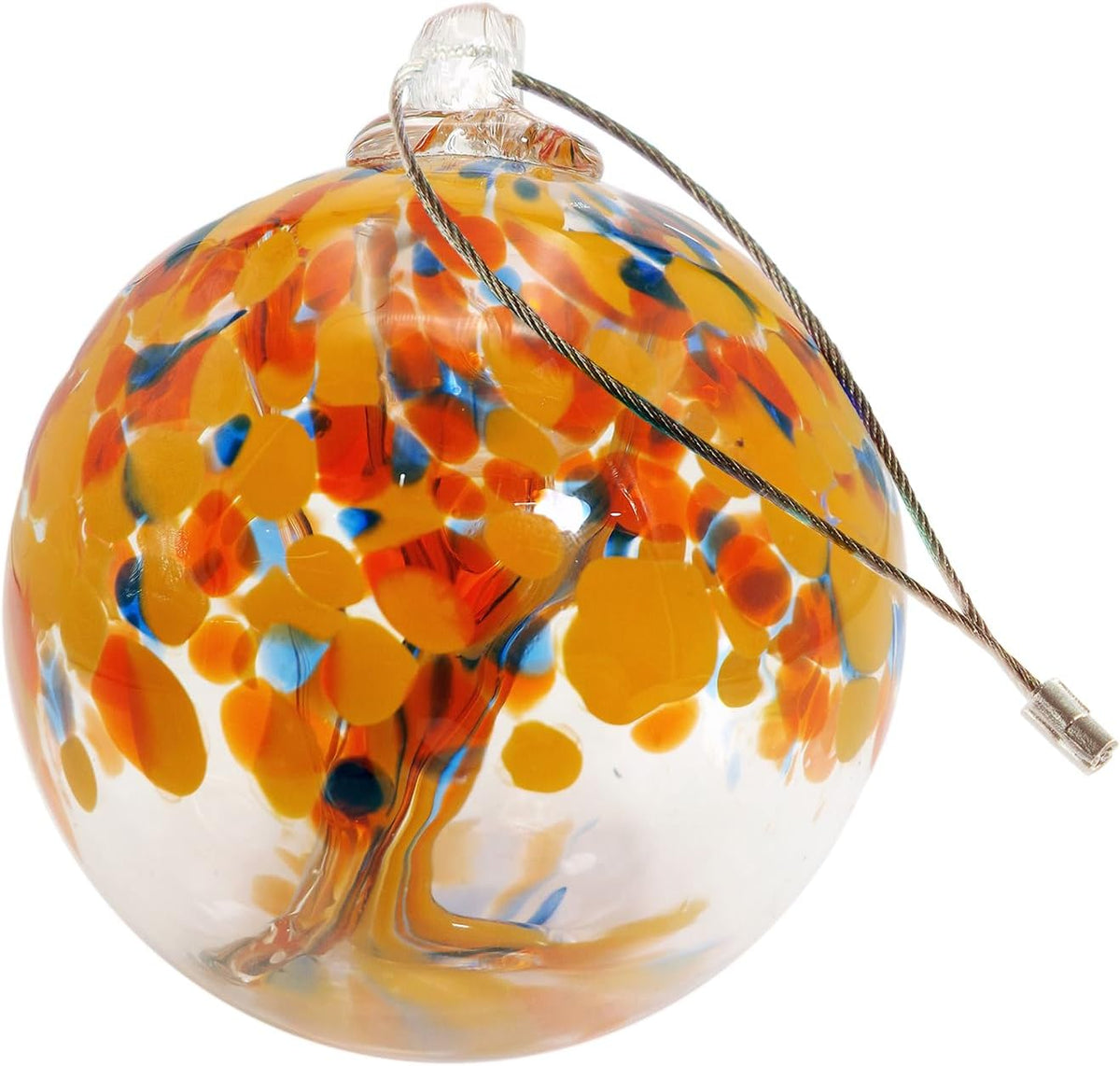 Dale Tiffany Hand Blown Glass, 8" Diameter Aura, Tree of Life Collection, Witch Globe Hanging Garden Indoor/Outdoor Decorative Ornament Gazing Ball