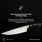 3-Piece Kitchen Knife Set – Ultra-Sharp German Stainless Steel, 8” Chef, 5” Utility, and 3.5” Paring Knives with Ergonomic Handles, Multipurpose Kitchen Knife Set, Black