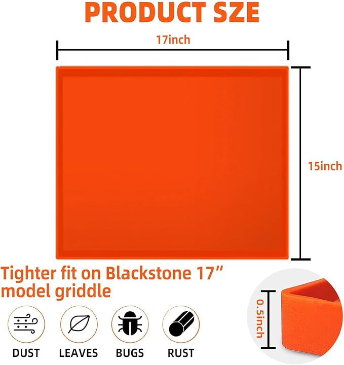 Blackstone Grill Mat 17 inch,Silicone Protective Cover for Blackstone Griddle, Silicone Grill Rubber Mat, Protect Griddle from Rodents, Insects, Debris, and Rust
