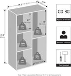 Furinno Reed Closet Organizers and Storage, 5-Cube Reversible Closet Shelves, Closet Organization Shelf, 9.4 x 19.5 x 31.5, for Bedroom, Closet, White