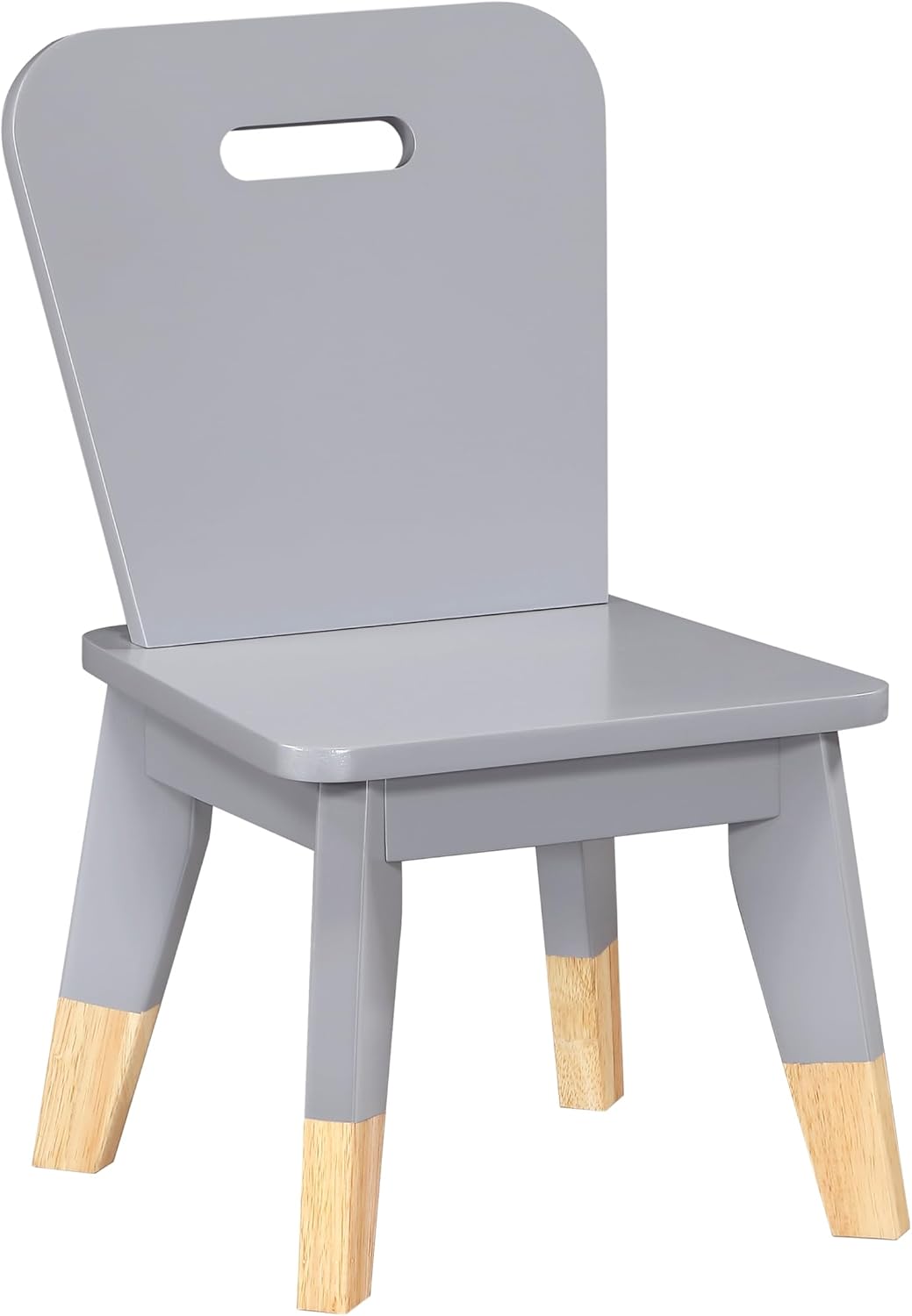 5-Piece Kids Wood Activity Table and Chair Set Gray and Natural | Rectangular Table; Two-Tone Gray And Natural Wood Finish; Durable Frame