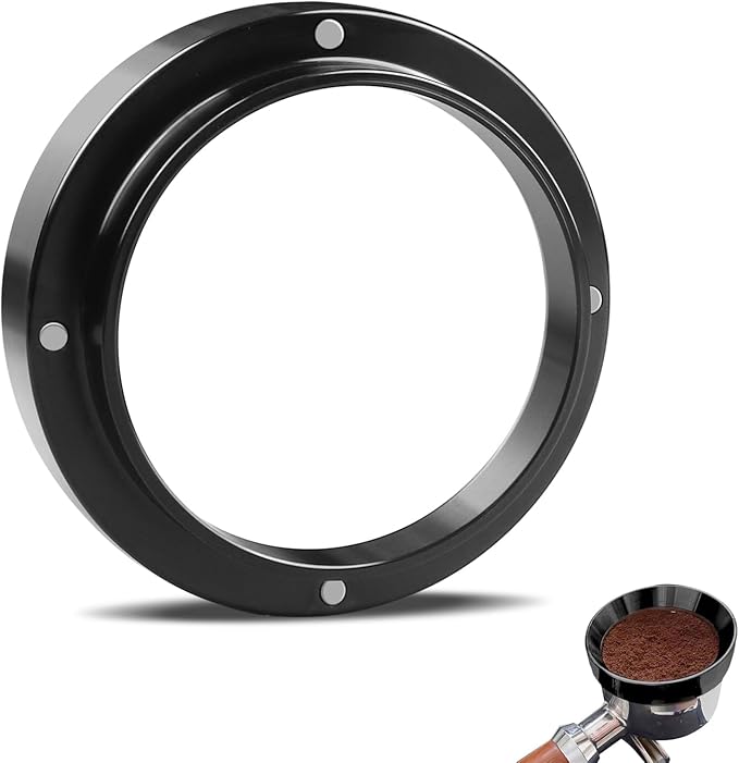51mm Espresso Dosing Funnel with Magnetic, 51mm Portafilter Funnel, Dosing-Funnels, Compatible with Filter Espresso Dosings Funnels, 8 Magnets (Black)