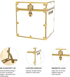 Rhino Classic College Dorm Cube Trunk, Antique Brass Storage Chest, Bench | 1500+ lb Capacity, Home Storage, Office Storage, Dorm Room, Coffee Table
