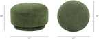 15" Mushroom Footstool Ottoman, Moss Green Fleeced Teddy