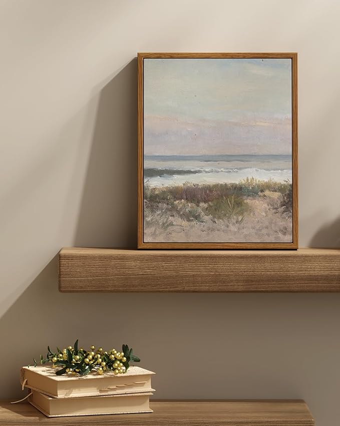 InSimSea Framed Wall Art for Living Room Decor Classical Coastal Scenery Bathroom Pictures Wall Decorations Farmhouse Kitchen Office Bathroom Art Wall Decor 11x14in