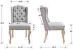 Parsons Dining Chairs Set of 2, Farmhouse High Back Chairs | Tufted Linen Upholstery, Solid Wood Legs, High Back for Kitchen & Dining Room,Grey