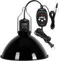Oiibo Reptile Light Fixture with Dimming Thermostat, 8.5inch Deep Dome Reptile Lamp Fixture, Reptiles Heat Lamp Fixture for UVB Bulb Basking Heat Bulb, Max 150W