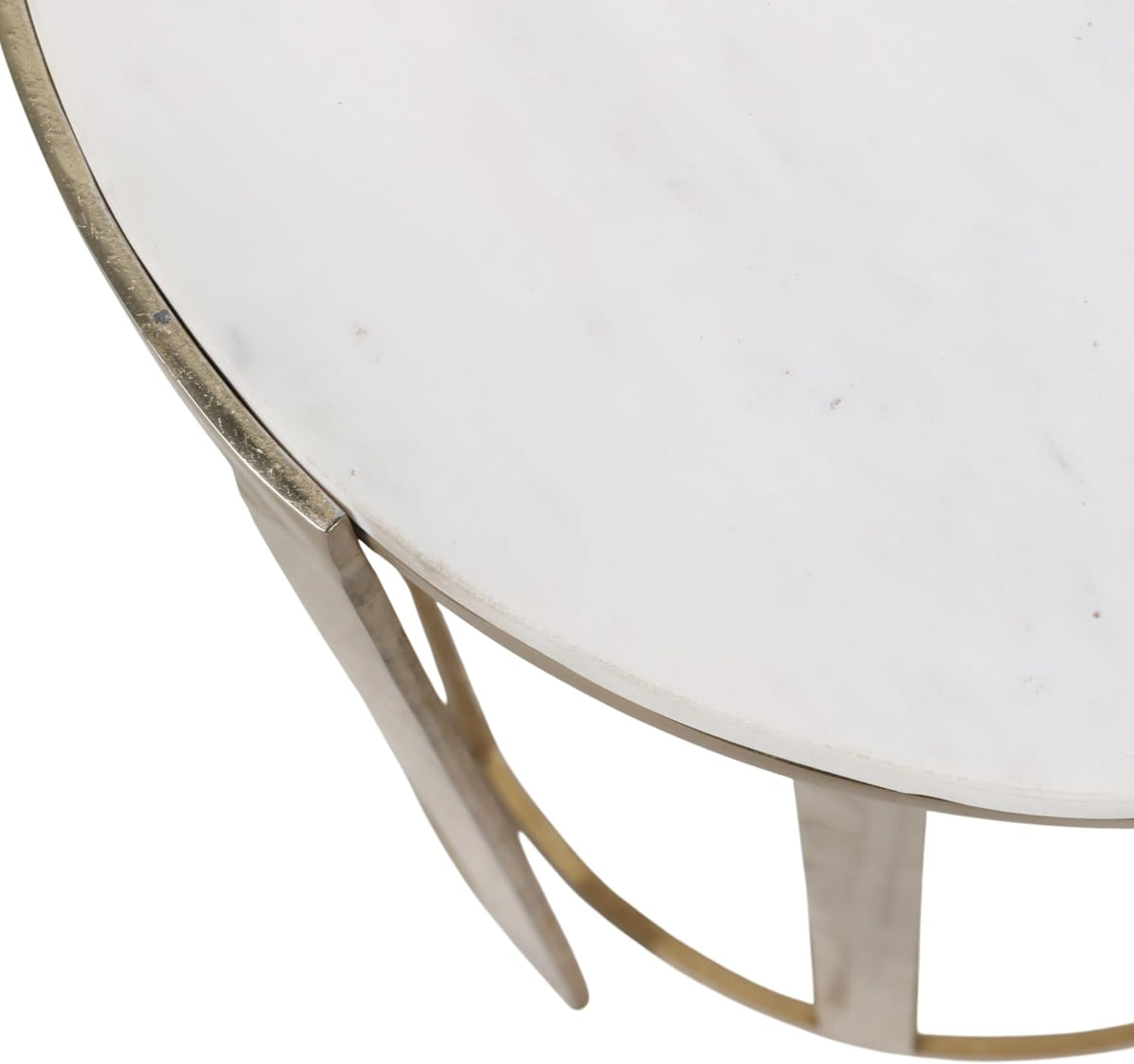 Elegant End Table, Side Table, or Night Stand for Room Decor - Round Metal Accent Table with Marble Top for Small Spaces - Perfect for Home, Bedroom, or Living Room Set of 2 - 22", 20" White & Gold