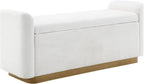 KEIKI 49" Storage Ottoman Bench with Safety Hinge, Ottoman with Storage, End of Bed Bench for Bedroom, Living Room, Entryway, Holds up to 350 lb, Beige
