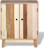 Retro Solid Reclaimed Wood Sideboard with Ample Storage, Handmade Craftsmanship and Durable Lacquered Finish in Warm Brown and Beige Tones for Living Room Dining Room Bedroom