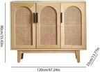 Entryway Cabinet Simple Solid Wood Rattan Dining Sideboard Nordic Home Living Room Kitchen Storage Locker Sideboard Storage Cabinet(M:120CMX35CMX90CM)