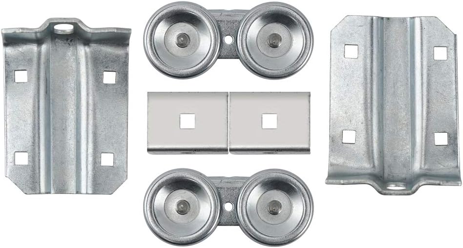HOME MASTER HARDWARE Box Rail Hanger Kit 2 Set,Exterior Barn Door Hardware Kit,Each Rated Safe Working Load 225 lbs,Zinc Plated