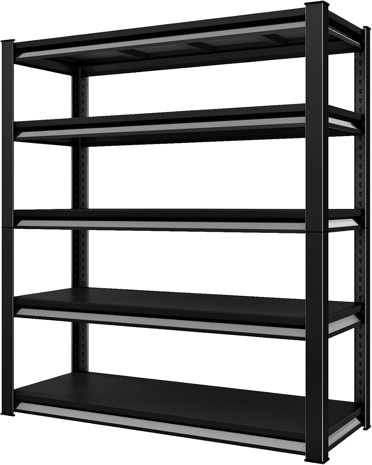 Garage Shelving Heavy Duty，Large Loads Adjustable Garage Storage Shelves, Metal Storage Racks and Shelving Units, Utility Rack Shelves,47.2”W x 18”D x 78”H, Black