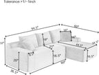 95" L-Shaped Cloud Sectional Couch, Right Facing Modular Compressed Sectional Sofa with Chaise Lounge, Plush Corduroy Corner Sofa for Living Room