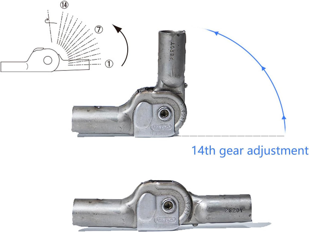 14 Position Adjustable Heavy Duty Hinges for Recliner Sofas & Lounges 19.1mm Steel Pipes Compatible Adjustable Durability Hinges for Sofa Bed