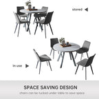 Zerifevni Round Dining Table Set, Mid Century Modern Small Round Dining Table Set, Saving Space (Table + 4 Grey Chairs)