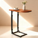 Adjustable Side Table, C Shaped End Table for Couch, Bedside Table TV Tray Small Coffee Table, Narrow Side Tables for Living Room, Bedroom, Bathroom, Small Table for Sofa, Bed, Couch
