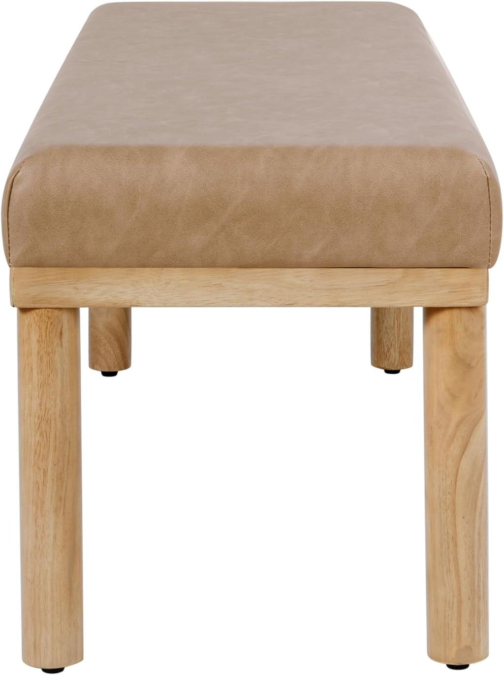 HomePop Oslo Bench - Sand Faux Leather