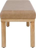 HomePop Oslo Bench - Sand Faux Leather
