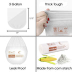 Primode Compostable Bags, 3 Gallon Food Scraps Yard Waste Bags, 100 Count, Extra Thick 0.71 Mil. ASTMD6400 Compost Bags Small Kitchen Trash Bags, Certified By BPI And TÜV AUSTRIA