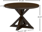 Roundhill Furniture Windvale Cross-Buck Base Dining Table, Espresso