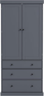 RuiSiSi Farmhouse Kitchen Pantry, 77inch Freestanding Tall Cupboard Storage Cabinet with 3 Adjustable Shelves, 8 Door Shelves, 3 Drawers for Kitchen Dining Room Living Room, Gray