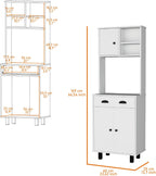 Emily White 1-Drawer Kitchen Pantry
