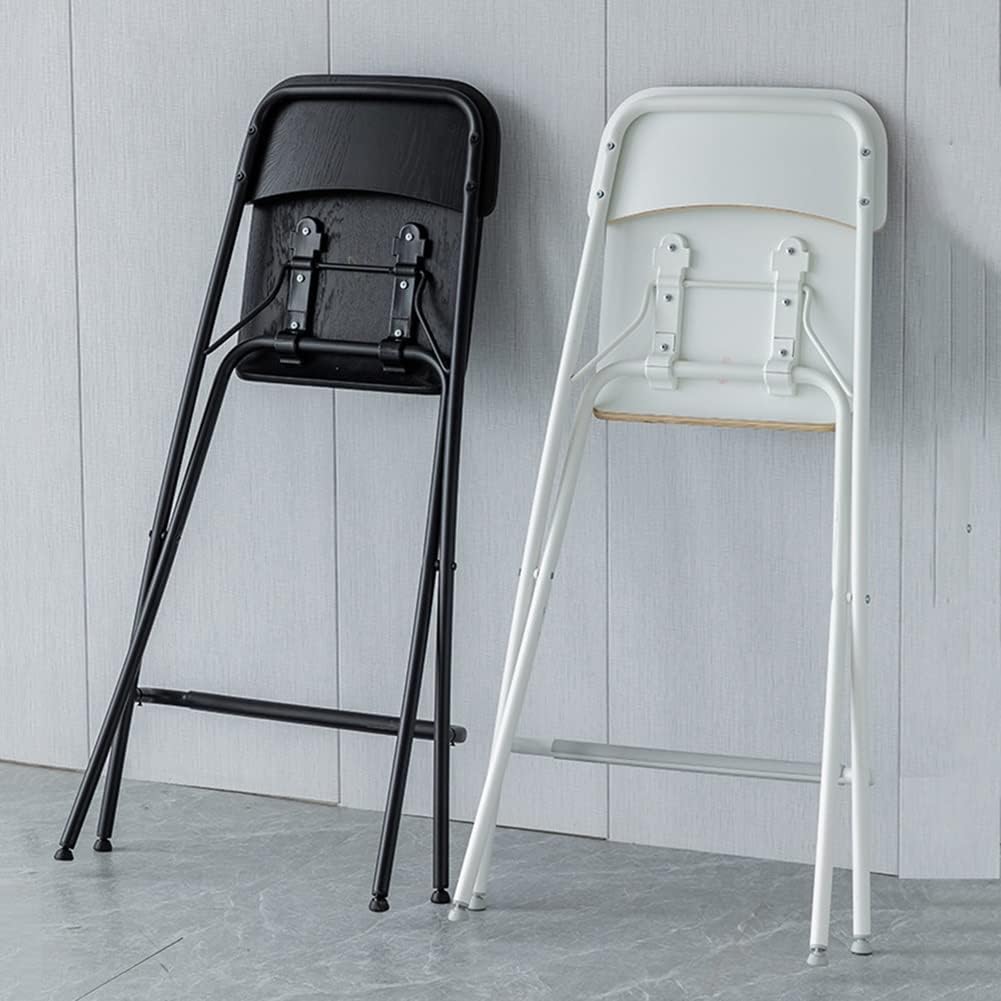 29 inch Folding Breakfast Bar Stool with Backrest,Counter Height Modern Tall Bar Stool for Kitchen Dining Room Office,Portable Bar Chair,Seat Height 74cm(Black,2PCS)