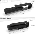 LED TV Stand for 65 75 85 Inch TV, Extendable Entertainment Center | 60 70 80 90 Inch TV Console Equipped with Light String, Two Pull-Down Door, TV Table for Living Room, Black