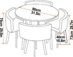 Reception Table and Chair Set, Space-Saving Small Round, Office Club Negotiation Coffee Table, for Home Living Room Balcony Cafe Meeting Break