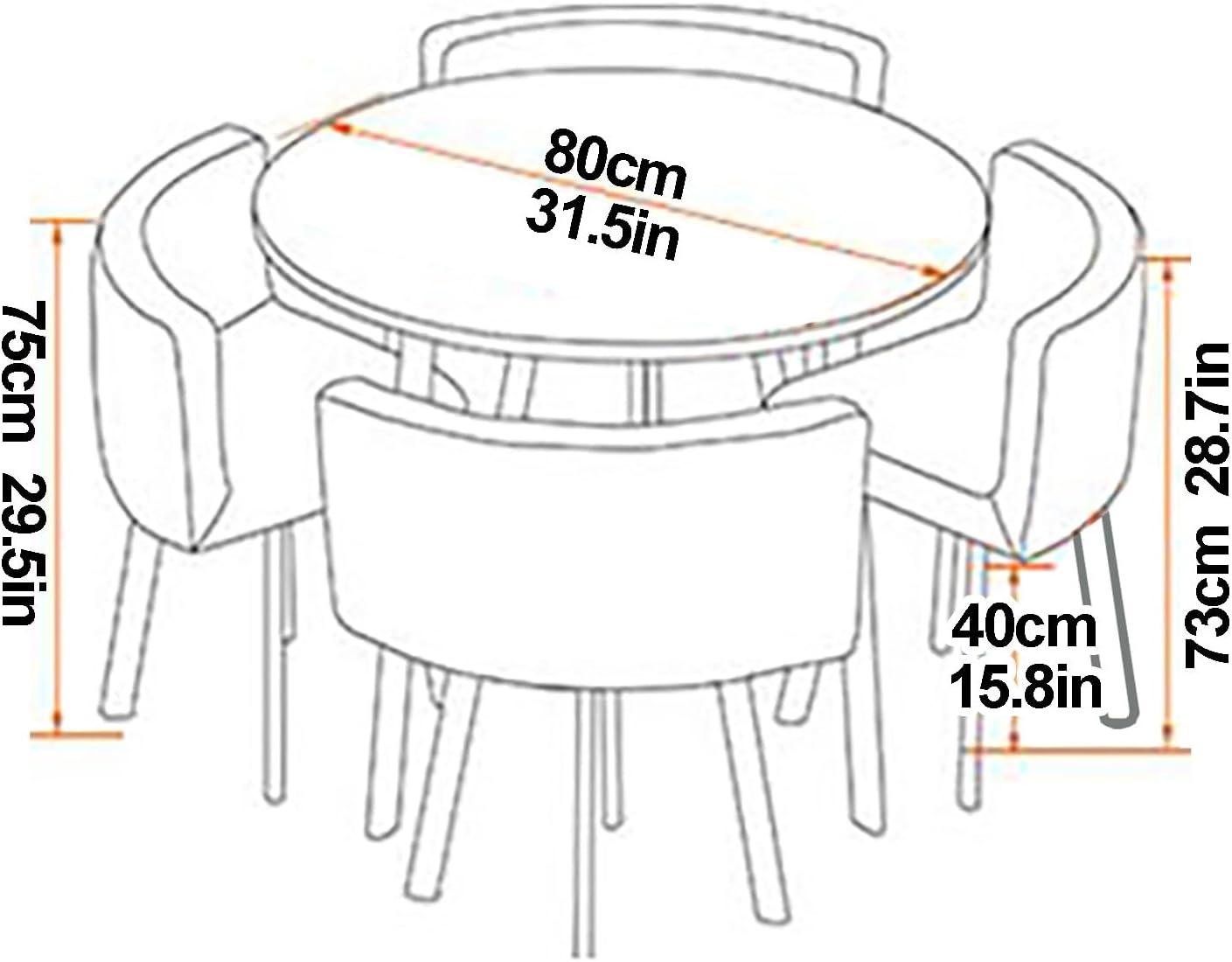 Reception Table and Chair Set, Space-Saving Small Round, Office Club Negotiation Coffee Table, for Home Living Room Balcony Cafe Meeting Break
