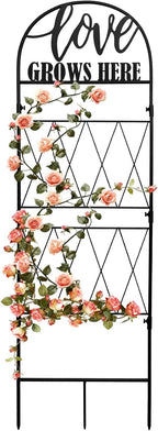 hogardeck 45 * 35 inch Metal Garden Trellis for Climbing Plants Flowers Outdoor,Heavy Duty,Black Coating Rustproof Trellis for Rose, Vegetable, Flowers, Perfect for Training Climbing Plants (1Pcs)