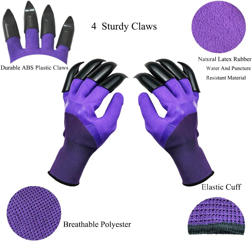 DCCPAA Garden Gloves with Claws,Claw Gardening Gloves for Digging,Planting, Weeding, Seeding-Waterproof for Men and Women
