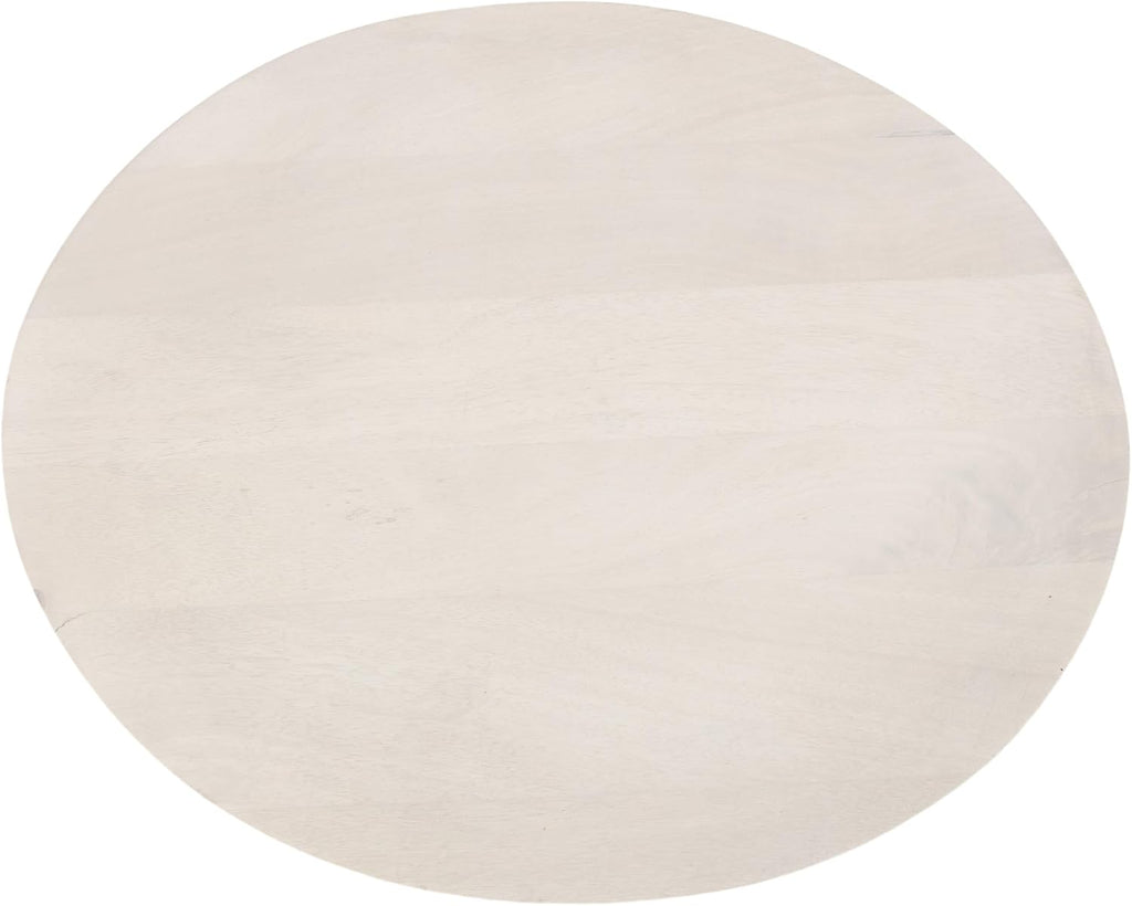 Kate and Laurel Sureda Modern Wooden Oval Side Table; 20 x 16 x 22; Bleached Wood; Transitional Wood End Table for Use as Bedroom Nightstand or Living Room Plant Stand Table