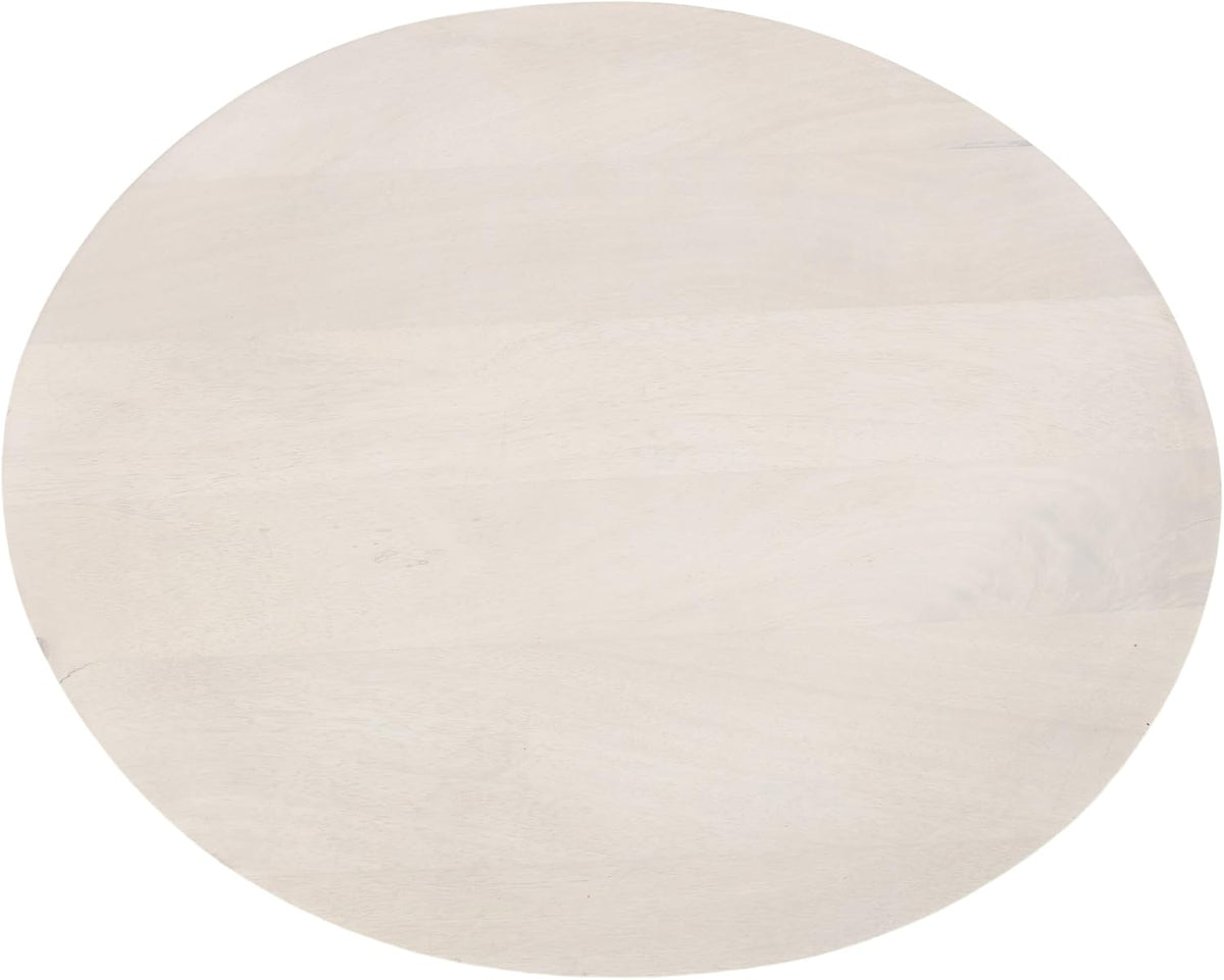 Kate and Laurel Sureda Modern Wooden Oval Side Table; 20 x 16 x 22; Bleached Wood; Transitional Wood End Table for Use as Bedroom Nightstand or Living Room Plant Stand Table