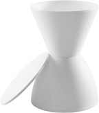 Modway Haste Contemporary Modern Hourglass Accent Stool in White