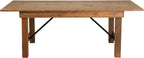 Flash Furniture Hercules Series 7' x 40" Rustic Solid Pine Folding Dining Table, Rectangular Antique Farmhouse Dining and Event Extension Table