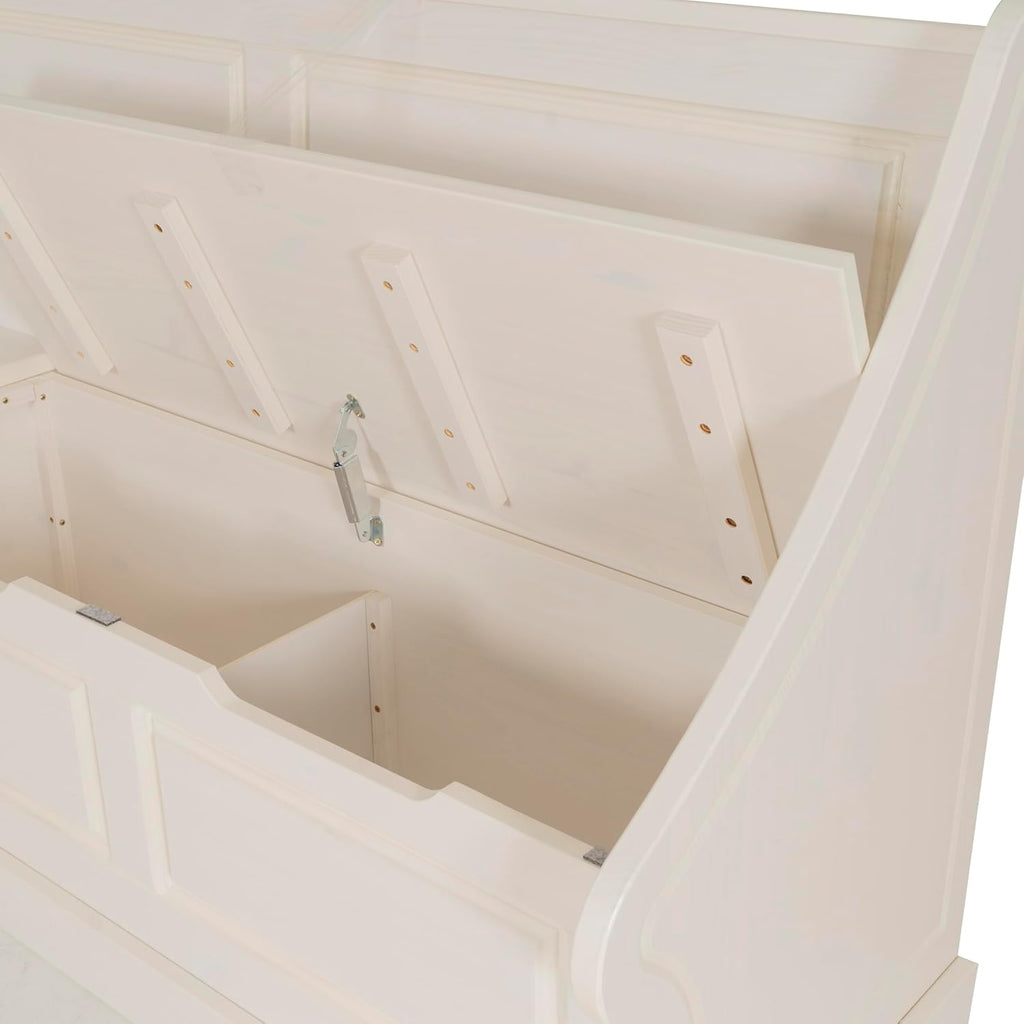 Linon Harris White Corner Breakfast Nook - Nook Only, Table is NOT included! 20.88D x 61.88W x 36.63H in
