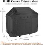 Pork Barrel Gas Grill Cover for Outdoor Grill, Grilling Gifts for Men – Heavy Duty Weber Gas Grill Cover I Waterproof I Weather UV Resistant, Black (58" L x 24" W x 48" H)