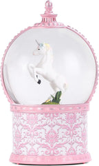 Unicorn Musical Snow Globe, 7.1 Inch Lighted Christmas Snow Globes with Swirling Glitter, Battery Operated & USB Powered Music Box Valentines Day Gifts for Girls, Women