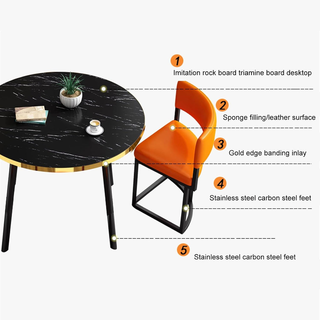 Office Reception Room Club Table and Chair Set, Negotiation Table, Home Living Room Kitchen Leisure Table, Space-Saving Bar Balcony Bedroom Library Billiard Hall(White)