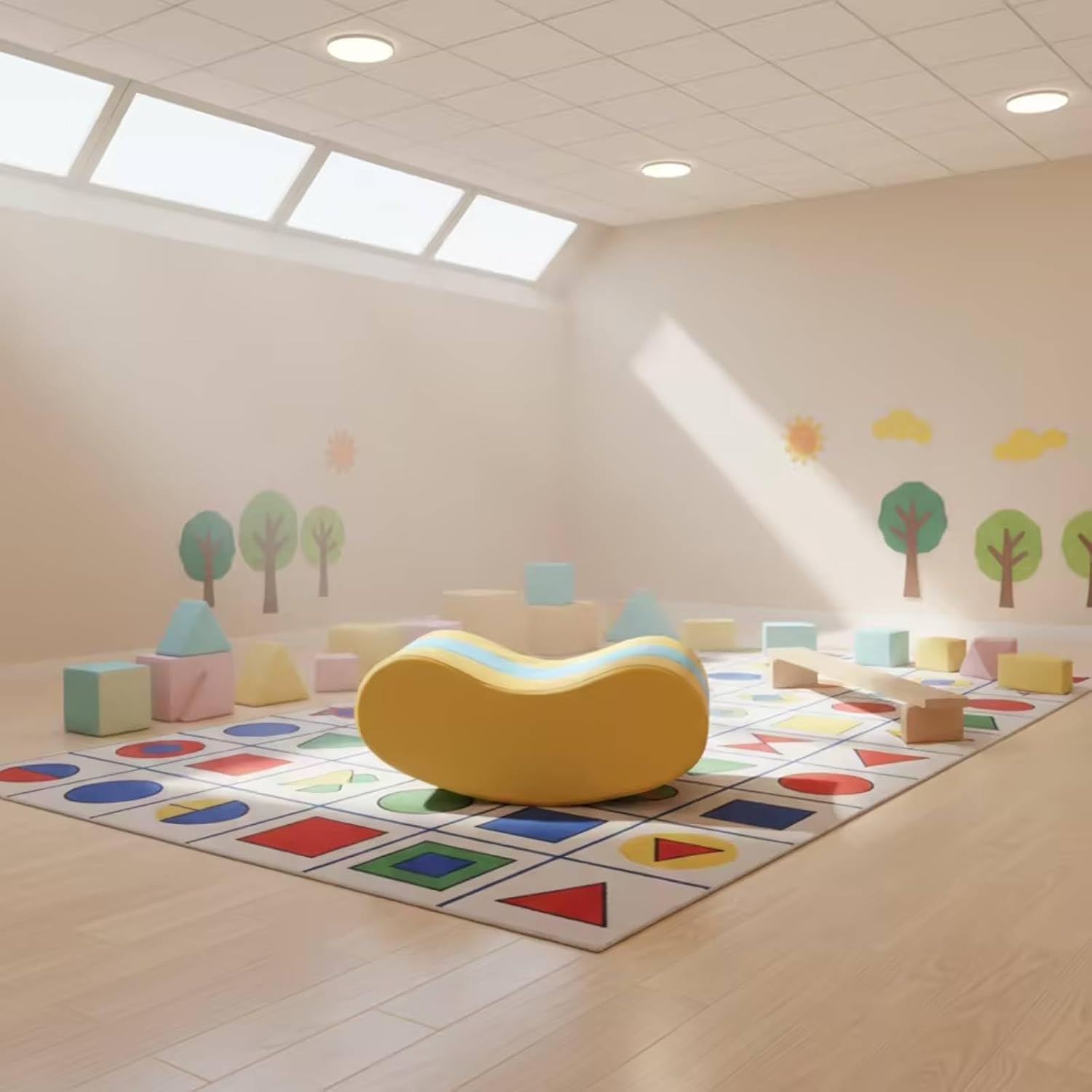 Rocking Boat Soft Rocker Cushioned for Kindergarten