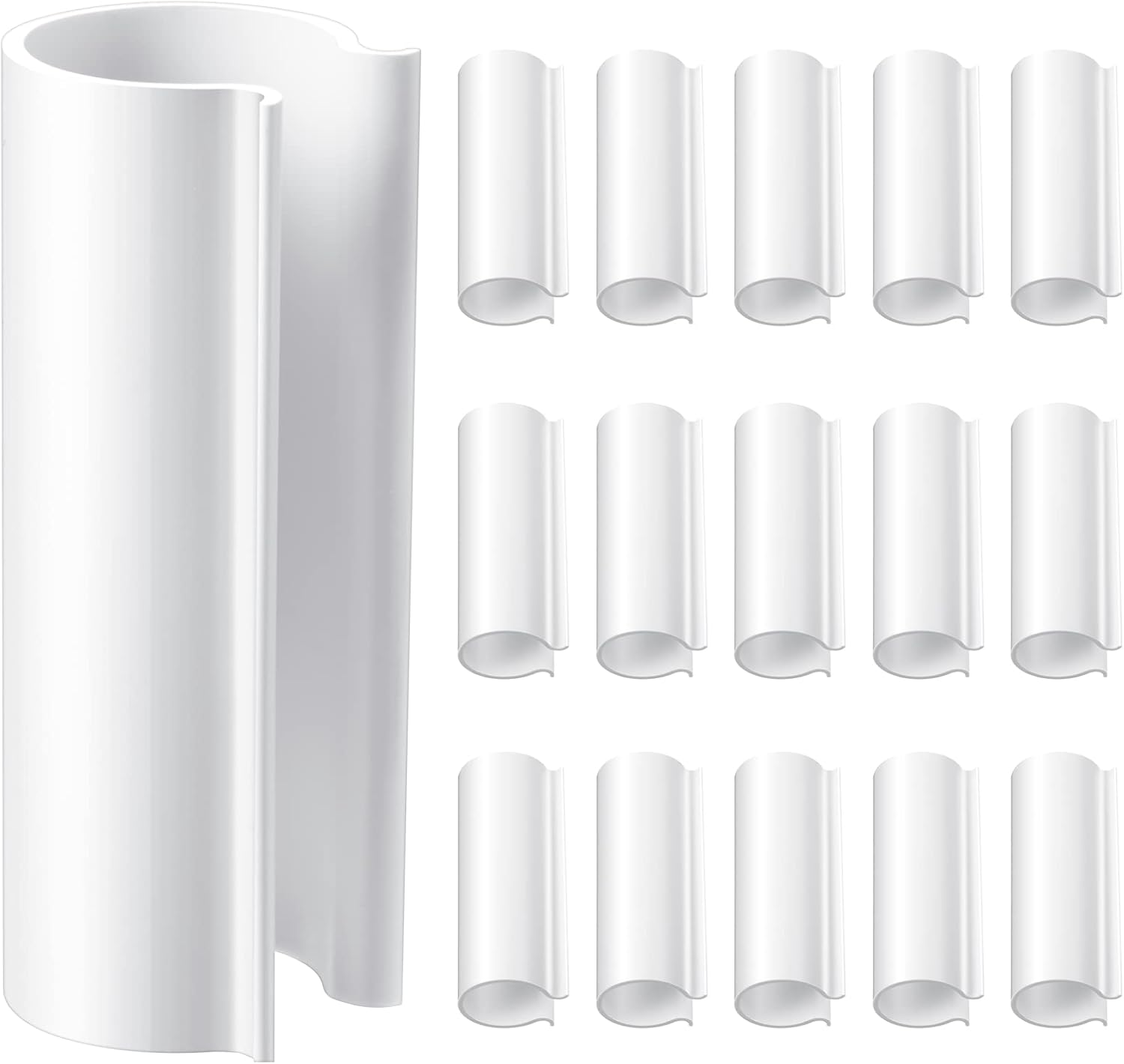 Jetec 16 Pcs PVC Pipe Clamps Greenhouses Strap Clips 2.4 Inches Long Summer PVC Water Pipe Clamps Strap Clips for Woodworking(for 1/2 Inch PVC Pipe,White)