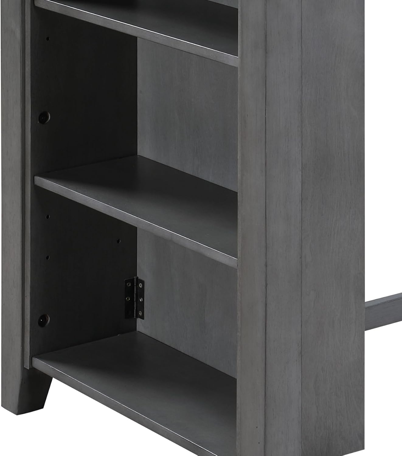 Modern Gray Finish Counter Height Dining Table with USB Ports and Shelves Perfect for Compact Homes