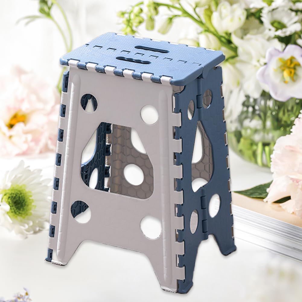 Folding Step Stool 18in Heavy Duty Step Stools for Adults Non Slip Folding Stool with Handle Portable Foldable Step Stool for Kitchen Bathroom Bedroom-Up to 400LBS