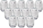 Serene Spaces Living Clear Optical Glass Votive Holder, Perfect for Weddings and Home Décor, Measures 5" Tall and 3.5" Diameter, Set of 12