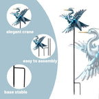 WONDER GARDEN Wind Spinners Outdoor - 2 Pack Small Metal Heron Wind Spinner Windmill, Wind Sculpture for Yard Patio Lawn Decor