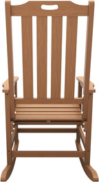 THOEOE Outdoor Rocking Chairs Set of 2, Oversized Patio Rocking Chair | HDPE Outdoor Rockers for Front Porch, Patio, Backyard, Balcony and Garden. All-Weather High Back Design, Wood