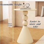 Modern Side Tables, Small Apartment Coffee Table, Iron Design Round End Tables, Suitable for Balcony Living Room, Bedroom Night Stand